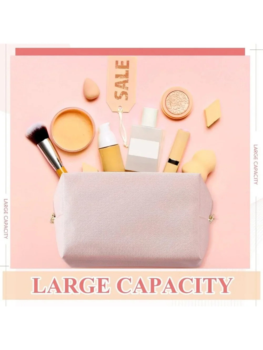 Stylish Waterproof Makeup Bags - PU Leather Cosmetic Pouches for Travel